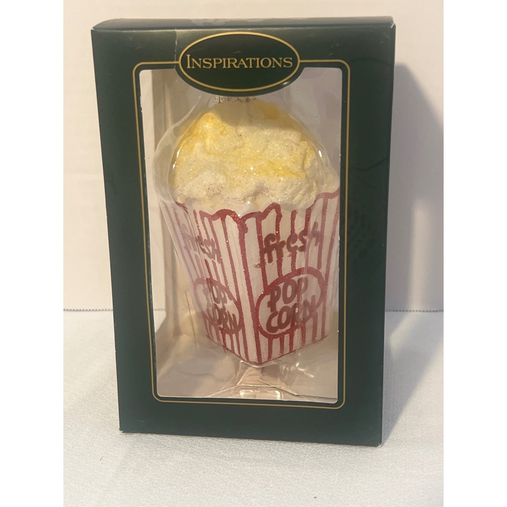 Inspirations Popcorn Christmas Ornament Fresh Pop Corn Box Glass‎ Krebs